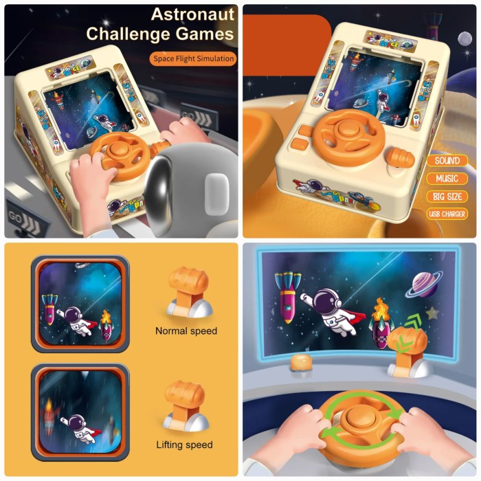 Mainan Anak Mesin Board Game Permainan Setiran Balap Petualangan Astronot Luar Menggunakan Daya