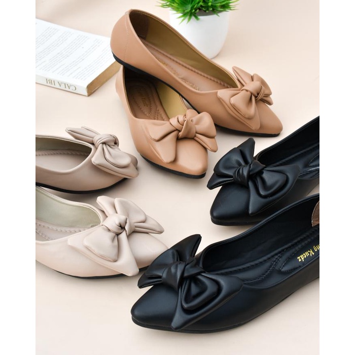 Cheung Kuedz Annelies Sepatu Flat Wanita Sendal Balet Flat Shoes Sol Karet