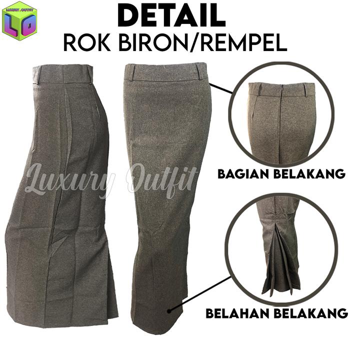 KOMPLIT Rok Rampel Wanita panjang Formal Rempel Bawahan Span Hitam Perempuan Kantoran Premium Androk
