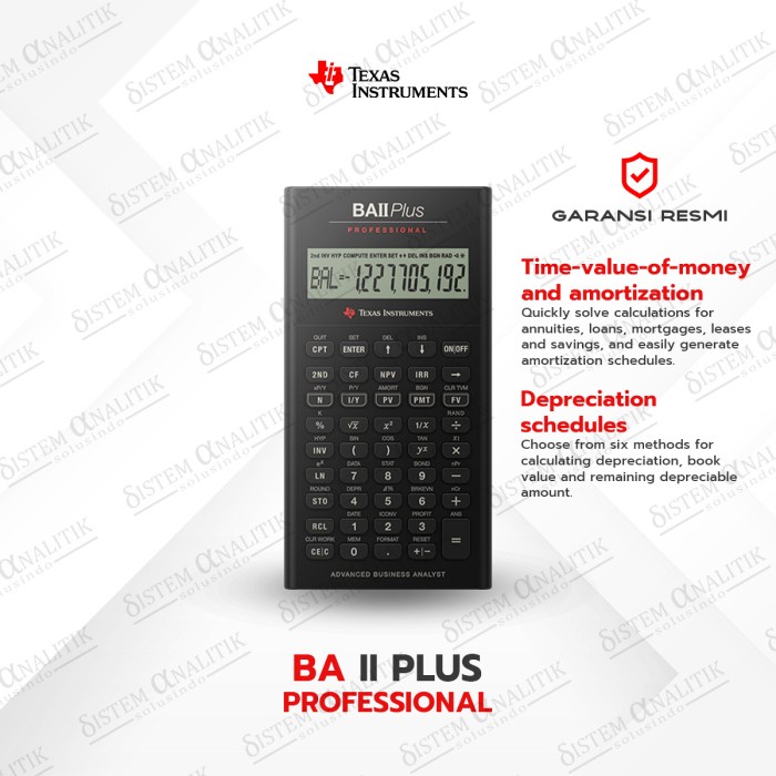 

Texas Instruments BA II Plus Professional Financial Calculator TERLARIS/TERMURAH/TERPOPULER