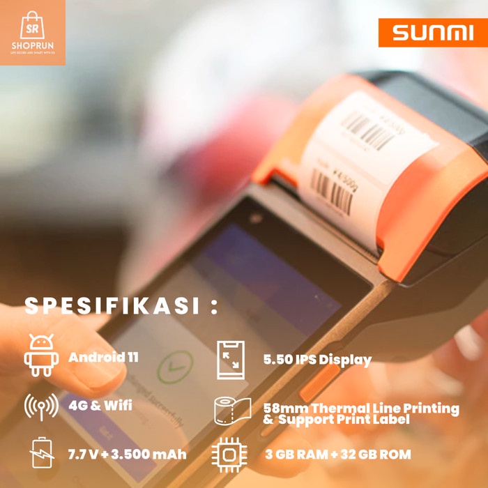 

Mesin Kasir Android Portable SUN V2s NFC 58mm Print Label Stiker Ram 3 gb Rom 32 gb DiskonJual