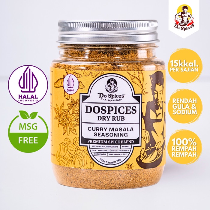 

PRODUK TERBATAS Dospices Healthy Dry Rub Bumbu marinasi rendah kalori [Curry Masala seasoning]