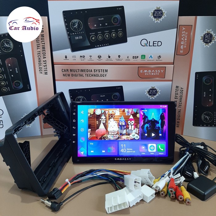 HEAD UNIT ANDROID EMBASSY CALYA / SIGRA ANDROID AUTO CAR PLAY ANDROID 9 INCH EMBASSY ULTIMATE