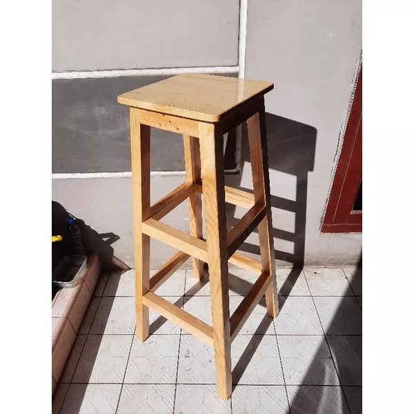 Kursi Tinggi Kursi tangga Kursi kayu cafe 100cm *