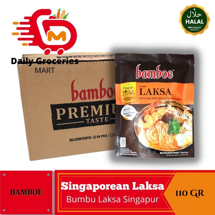 

BERKUALITAS Bumbu Laksa Singapur BAMBOE Singaporean Laksa - Bumbu Instant 110Gr