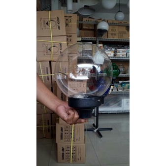 lampu taman /pilar hias bulat bening 22,5 cm