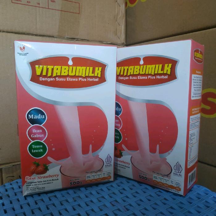 

terbaru !!! (2 kotak) vitabumilk susu bubuk etawa plus herbal ekstrak ikan gabus madu temulawak isi