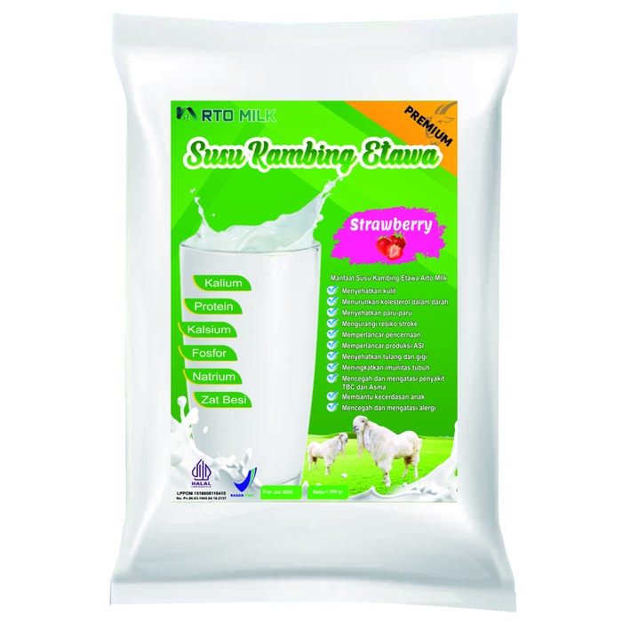 

terbaru !!! arto milk susu bubuk kambing etawa premium full varian rasa isi 1kg aluminium foil dairy