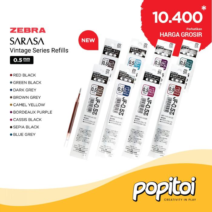 

JTTOP" ZEBRA P-RJF5 REFILL FOR SARASA GRAND VINTAGE 0.5 MM ISI ULANG PULPEN BOLPEN RETRO