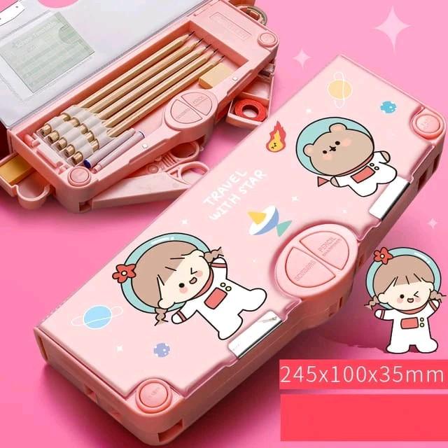 

JTTOP" TEMPAT PENSIL: TEMPAT PENSIL MAGNETIC DENGAN RAUTAN/PENGGARIS/DAN GUNTING/MOTIF ASTRONOUT