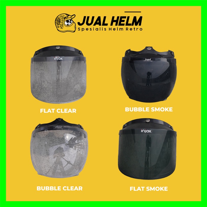 Helm Cargloss Retro+Kaca Injak Flat (Cargloss Helm / Bogo / Vespa)