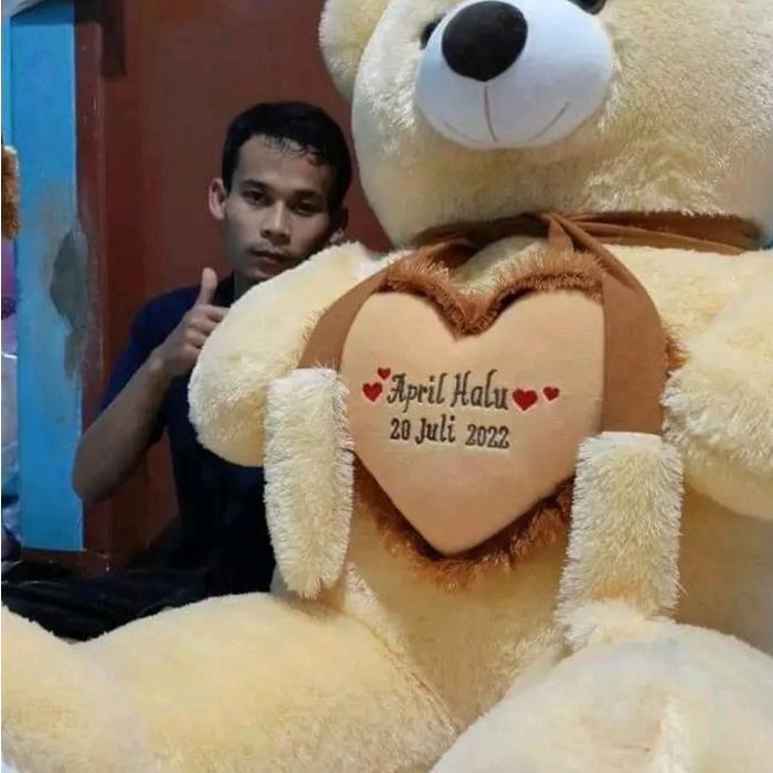 terbaru  boneka teddy bear super jumbo tinggi 1.5meter(free ukir nama?) ready