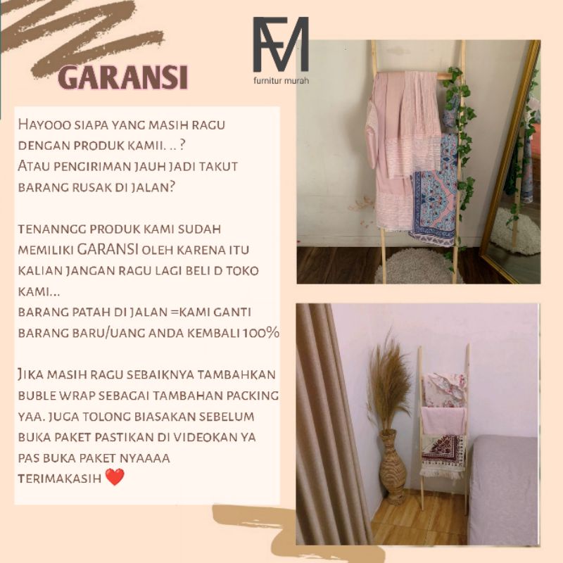 Limited Ladder Hanger Rak Tangga Dekorasi Rumah Rak Dinding Kayu Tempat Sajadah Sejadah Sarung