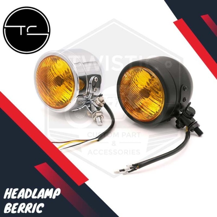 Headlamp Lampu Depan Berric Motor Custom Japstyle Tracker Scrambler