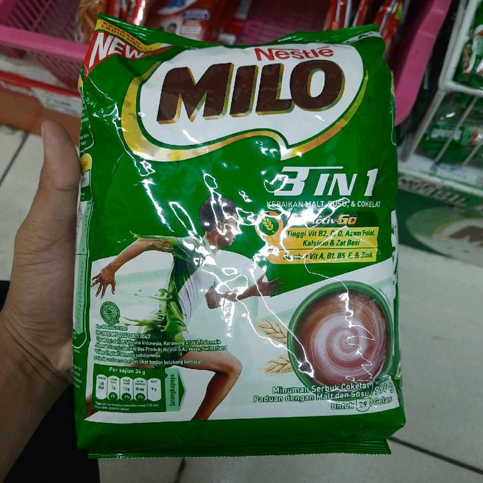 

terbaru !!! milo 3in1 active 990gr exp lama ready