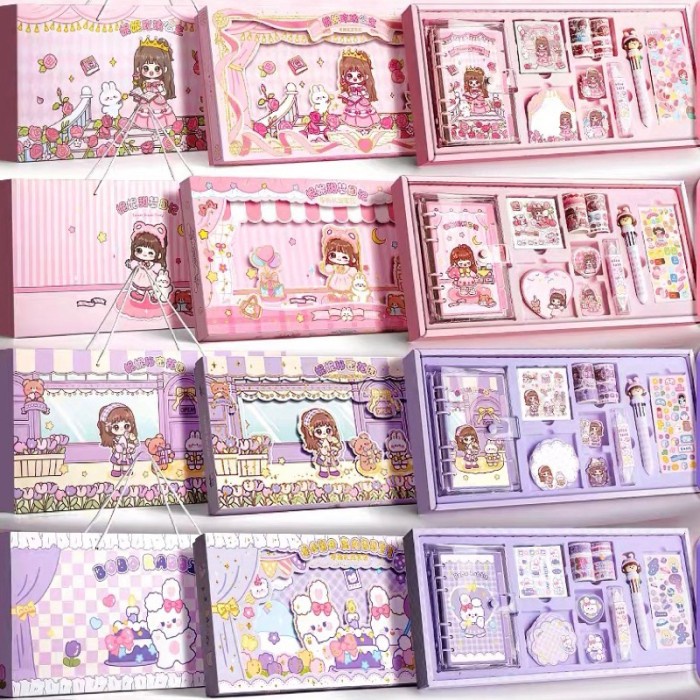 

cute diary set djournal book buku jurnal anak dengan diy sticker TERLARIS/TERMURAH/TERPOPULER