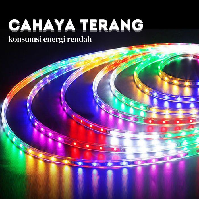 Lampu LED Strip Selang (100meter+free 5 Soket)DC RGB Warna Warni Lmapu Hias Outdoor Led Strip