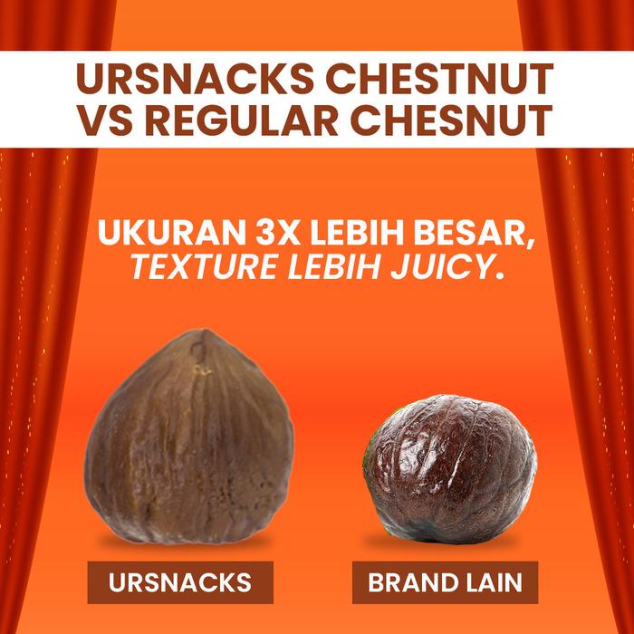 

URSNACKS Buy 15 Get 20Pcs !! Mega Chestnut 38gr - Kacang Traveller Bikin Kenyang - Halal BPOM