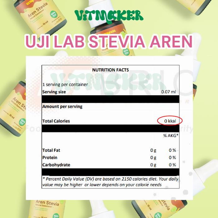 FREE BAG CHARM [BUNDLE] STEVIA 5ML ORIGINAL + STEVIA 5ML AREN Vitmaker Liquid Stevia Pemanis Alami