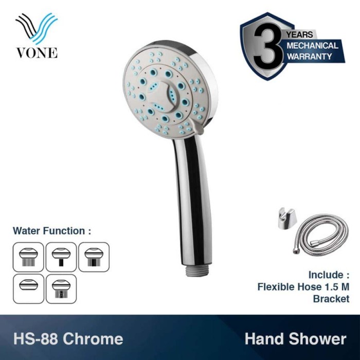 VONE Hand shower Mandi Handshower Multi Fungsi Air HS-88 Chrome