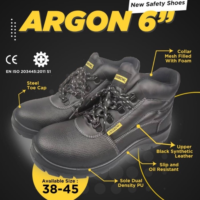 Krisbow Sepatu Safety Shoes Argon 6 Inchi Tinggi