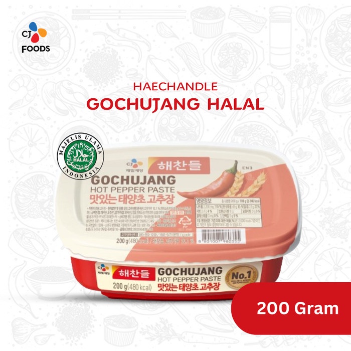 

Sale! Haechandle Saus Gochujang Halal Mui / Pasta Cabai Korea 200 Gram Halal