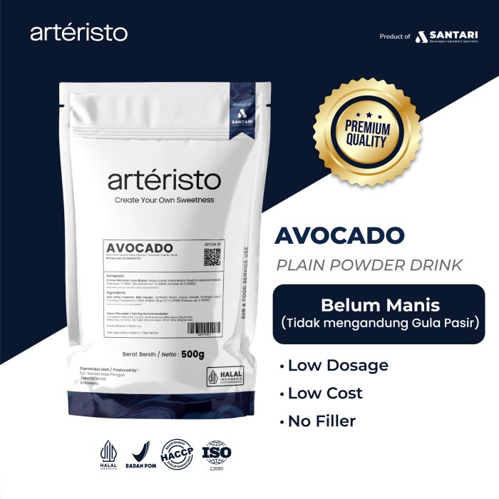

ARTERISTO AVOCADO PREMIUM POWDER DRINK 500GR - NO SUGAR
