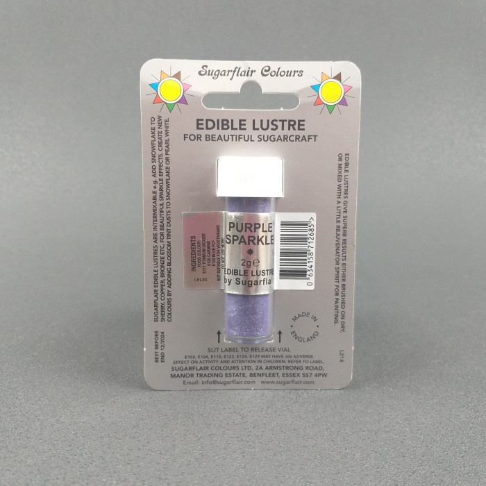 

EDIBLE LUSTRE DUST PURPLE SPARKLE 2 GRAM SUGARFLAIR COLOURS