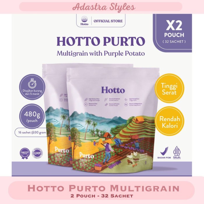 

Hotto Purto Multigrain 2 Pouch (32 Sachet) Minuman Sehat Tinggi Serat
