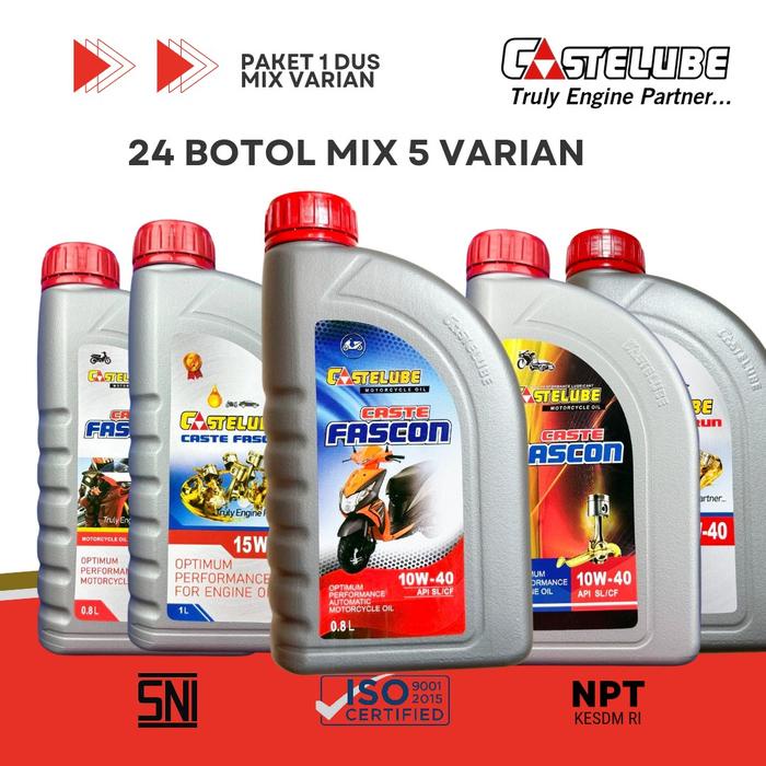 

Castelube Paket Bengkel 24 Botol Mix 5 Varian Fascon & Citrun