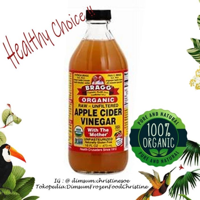 

BRAGG APPLE CIDER VINEGAR IMPORT 946 ML CUKA APEL ORGANIC MOTHER