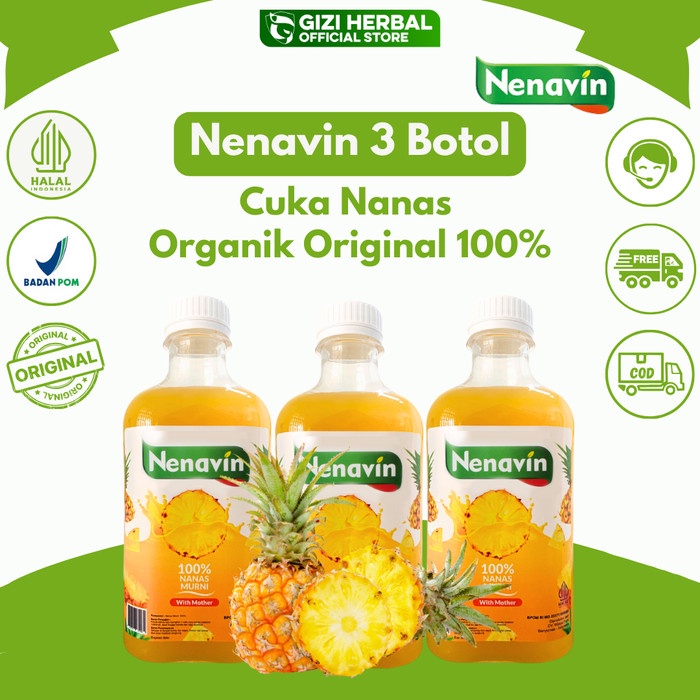 

NENAVIN 3 Botol Cuka Nanas Organik 100% Original