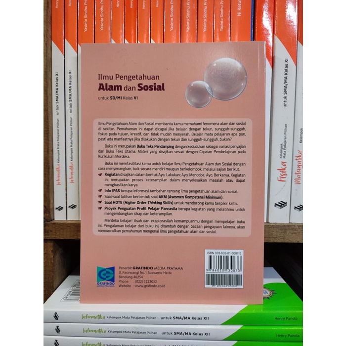 

SALE !!! ILMU PENGETAHUAN ALAM DAN SOSIAL IPAS KELAS 6 SD KURIKULUM MERDEKA GRAFINDO READYY