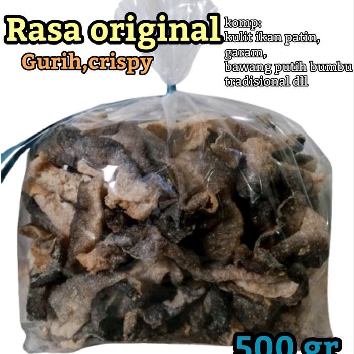 

SALE !!! KERIPIK KULIT IKAN PATIN ORIGINAL 500 GR. FOOD READYY