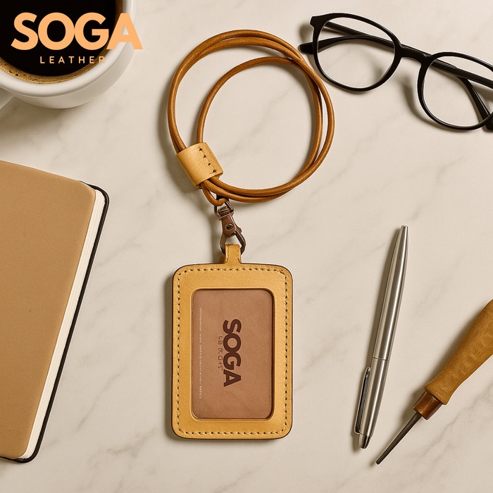 

SALE TERHOTT LANYARD ID CARD PREMIUM LEATHER KULIT HANDMADE GANTUNGAN TALI KULIT READYY