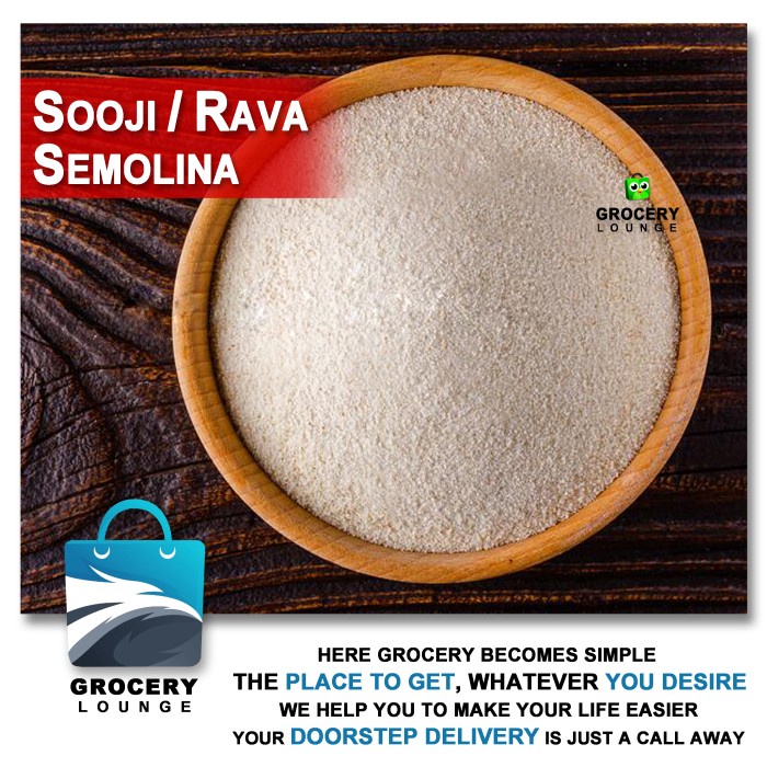 

SALE !!! SOOJI - SUJI - RAVA - SEMOLINA - COARSE GRANULES - READYY