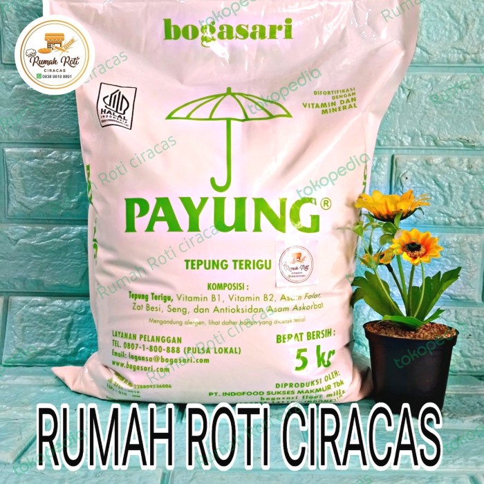 

SALE !!! TEPUNG TERIGU CAP PAYUNG BOGASARI KEMASAN 5KG READYY