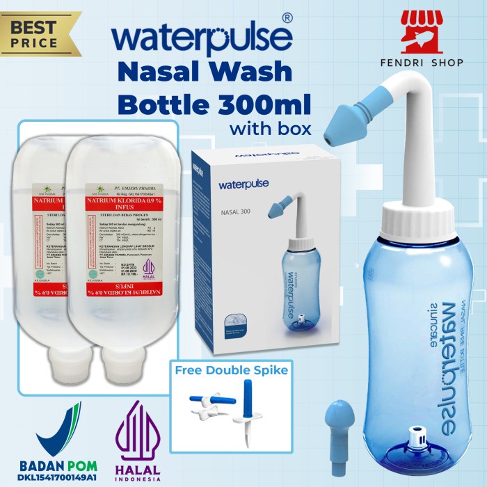 Paket Lengkap cuci Hidung 2 Nacl , gratis double spike