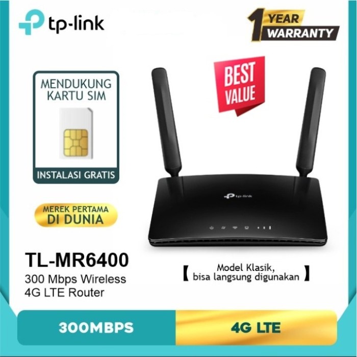 Wifi Router Modem Wifi 4G TPLink TL-MR6400 UNLOCK All Operator TERLARIS/TERMURAH/TERPOPULER