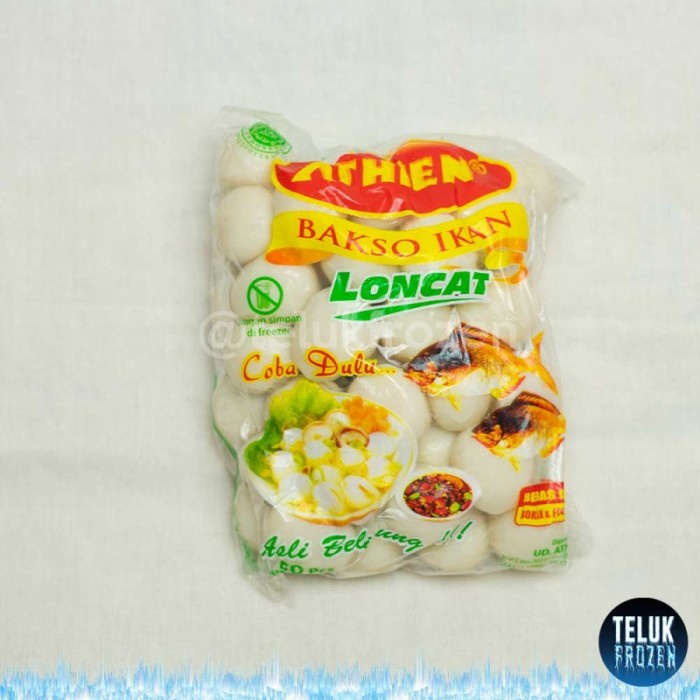 

SALE PROMO ATHIEN BAKSO IKAN LONCAT ISI 50 BUTIR PCS / 1000 GRAM 1000G GR FISH BALL BASO HALAL ENAK