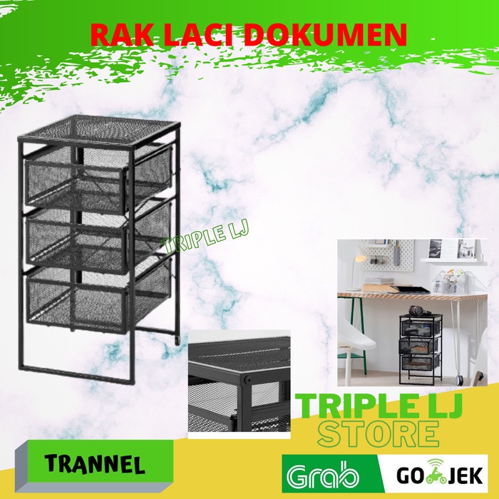 

DISKON UNIT RAK ARSIP LACI DOKUMEN BAWAH MEJA KERJA TROLI 3 SUSUN BESI MODEL JARING READYY
