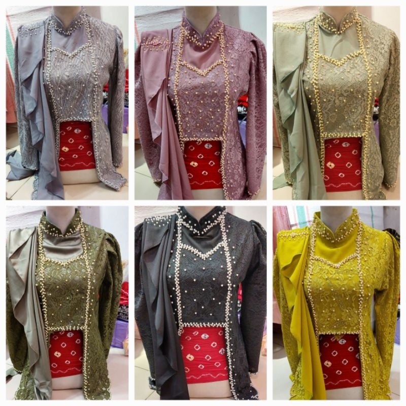 NEW Kebaya kutubaru slendang kebaya kutubaru kerah sanghai selendang kebaya broklat kutubaru sanghai