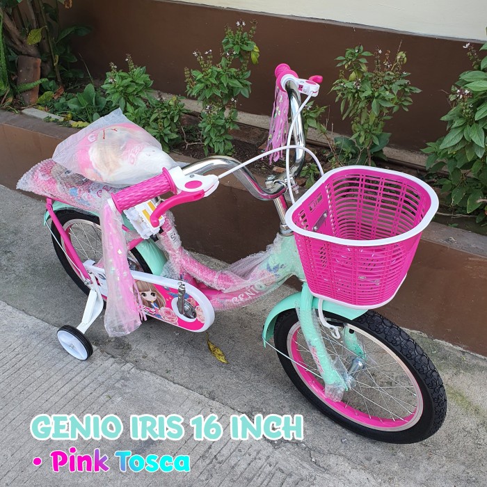 Sepeda Anak Perempuan GENIO IRIS 16 INCH Keranjang Boncengan