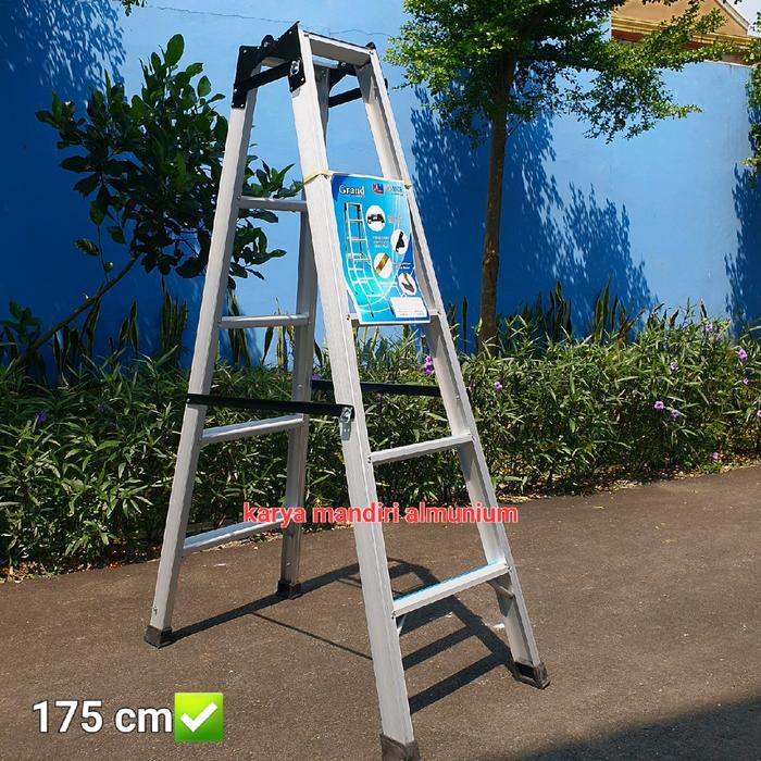 Tangga lipat Almunium Grand Hitam 1,75M/3,5M