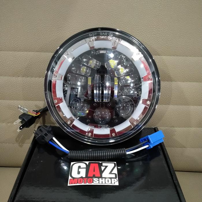 Promo Terbatas Daymaker Cobra 7 Inch 16 Led Angel Eyes Eropa Headlamp Lampu Daymaker 7 In New