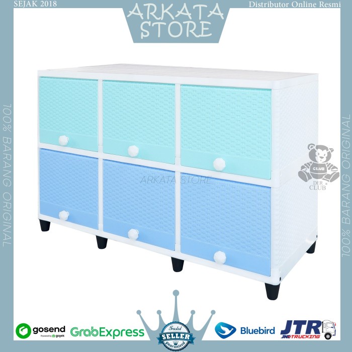 Lemari plastik Club Flip Triple Susun 2 Lemari Serbaguna 6 Pintu