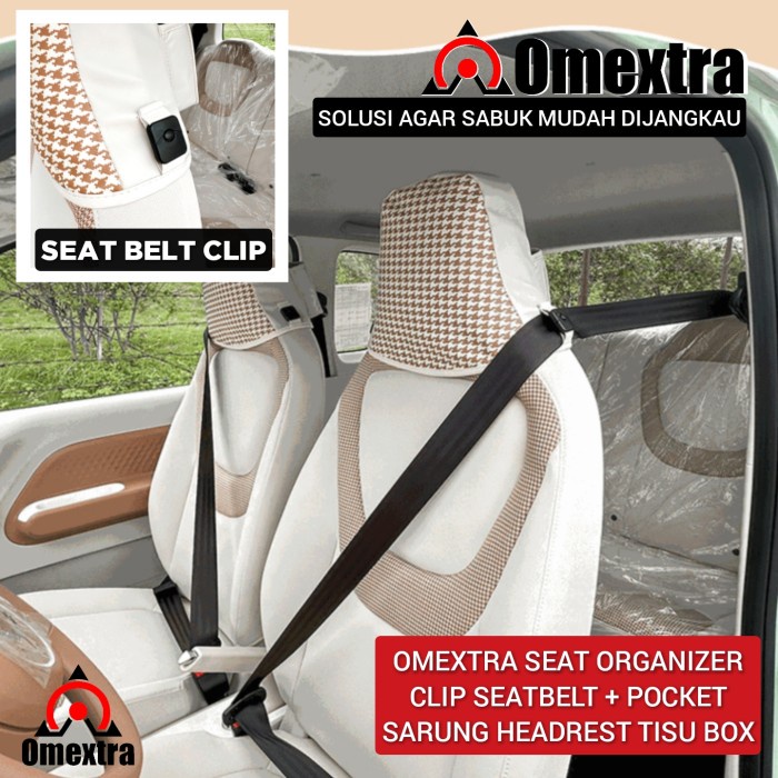 Seatbelt Clip Sarung Jok Wuling Air Ev Tissue Box Gantungan Sabuk Pengaman Wuling Air Ev Kantong Jok