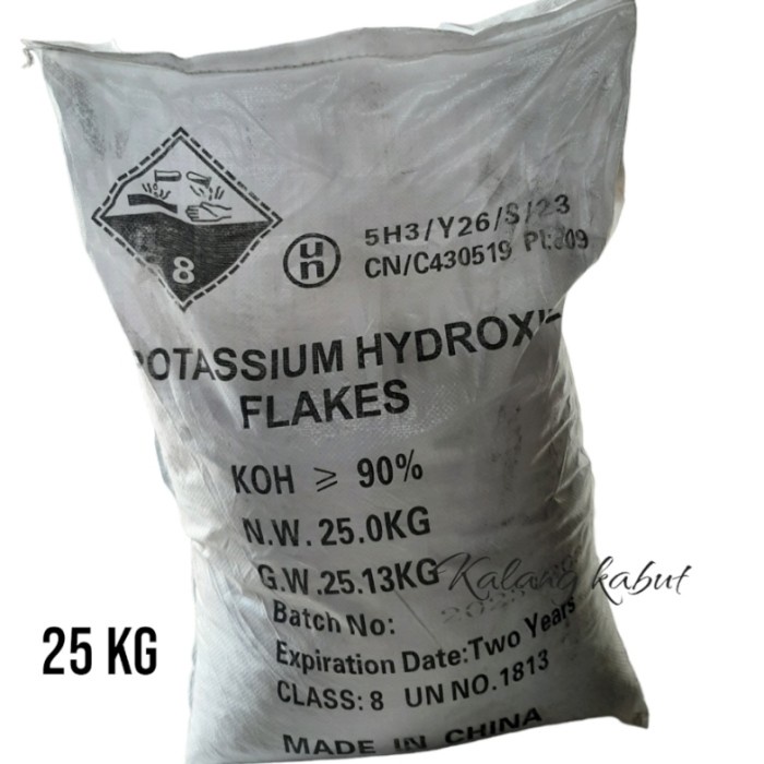 Potasium hydroxide - KOH - Kalium hidroksida ex china - 25 kg