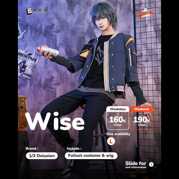[Sell] 1/3 Delusion Wise / Proxy Male Cosplay Costume Set - Zenless Zone Zero (Size L) [KCC]