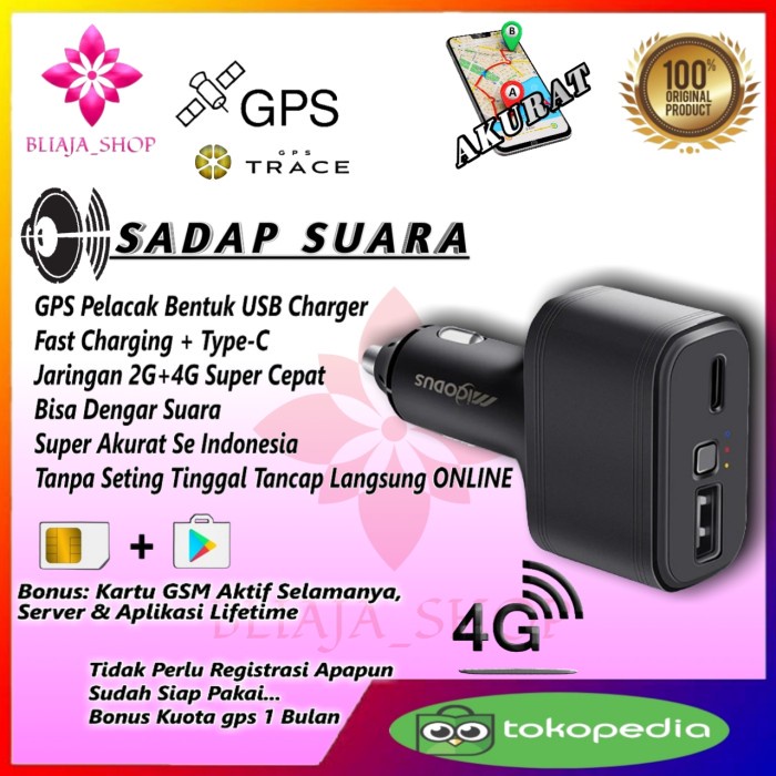 Gps Mobil Pelacak Tracker Mini Sadap Suara Car Charger Anti Maling
